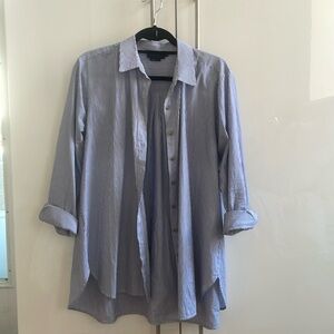 Hatch Maternity Blue & White Striped Oxford - Size 2